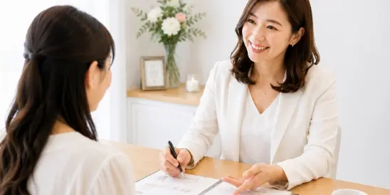 無料相談を受ける女性