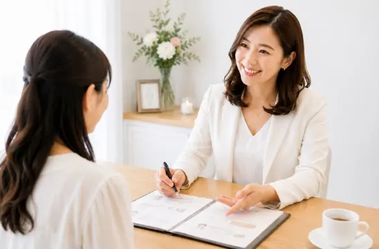 無料相談を受ける女性